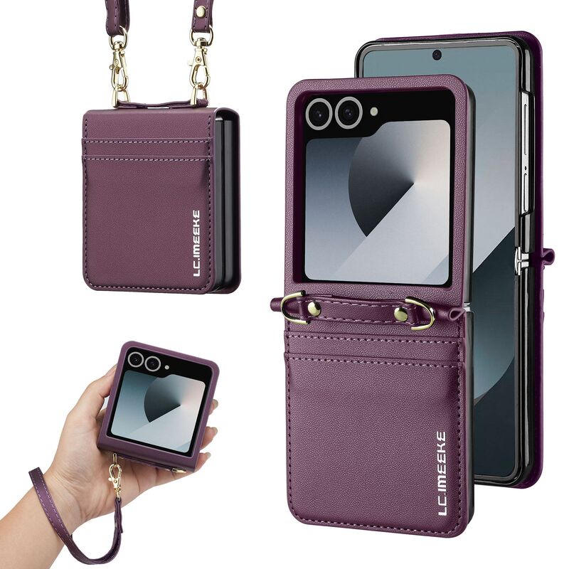 Suitable for Samsung Galaxy Z Flip7 Mobile Phone Case Z Flip6 Wallet Flip Zflip4 Mobile Phone Leather Case