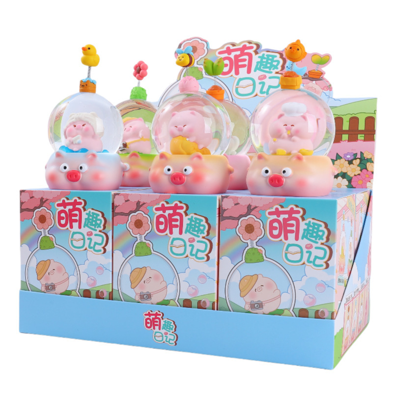 樹脂ガラス水球かわいいペット肉豚ブラインドボックスクリスタルボール発光ジュエリーデスクトップ装飾品卸売|undefined