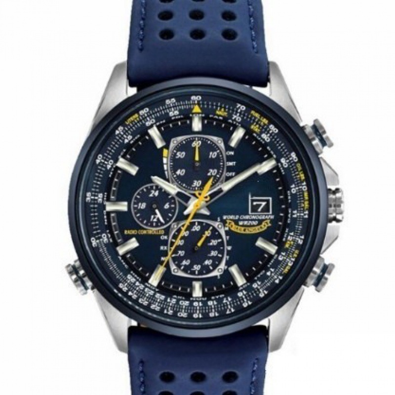 Three-eye six-pin belt men's business explosions blue angel west iron c explosions AliExpress chronograph watch full function