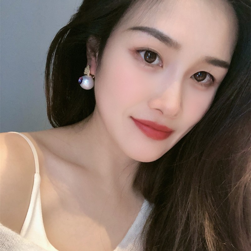 S925银针欧美重工镶锆打孔珍珠耳扣女宫廷风藏宝紫水晶耳环耳饰|undefined