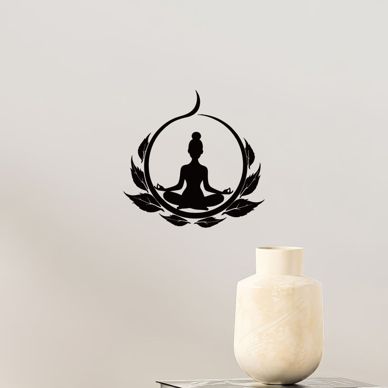 Foreign trade creative personality meditation meditation practice pattern wall stickers yoga studio wall decoration painting wallpaper