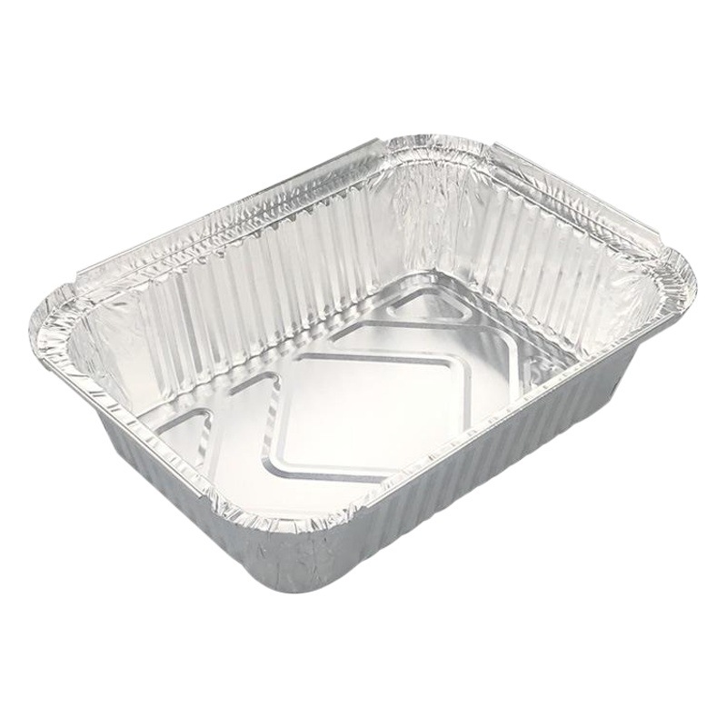 Tin Paper Box Barbecue Aluminum Foil Meal Box Disposable Lunch Box Rectangular Crayfish Packing Box Baked Rice Grilled Fish Plate Round