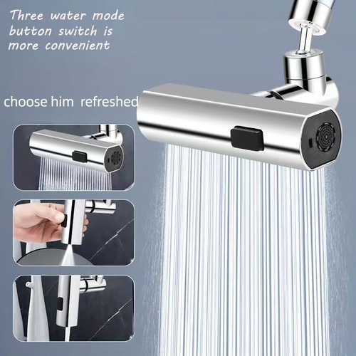 Water Cross Border Shower Faucet Rotation Household Kitchen Tap Extension Waterfall Swivel Feather Anti-Theft Water Faucet Gadget