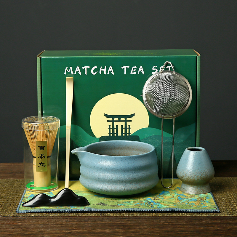 抹茶ボウル セラミック 和風抹茶セット 茶筅 竹抹茶ブラシ 百本立 宋代茶道 ギフトボックス|undefined
