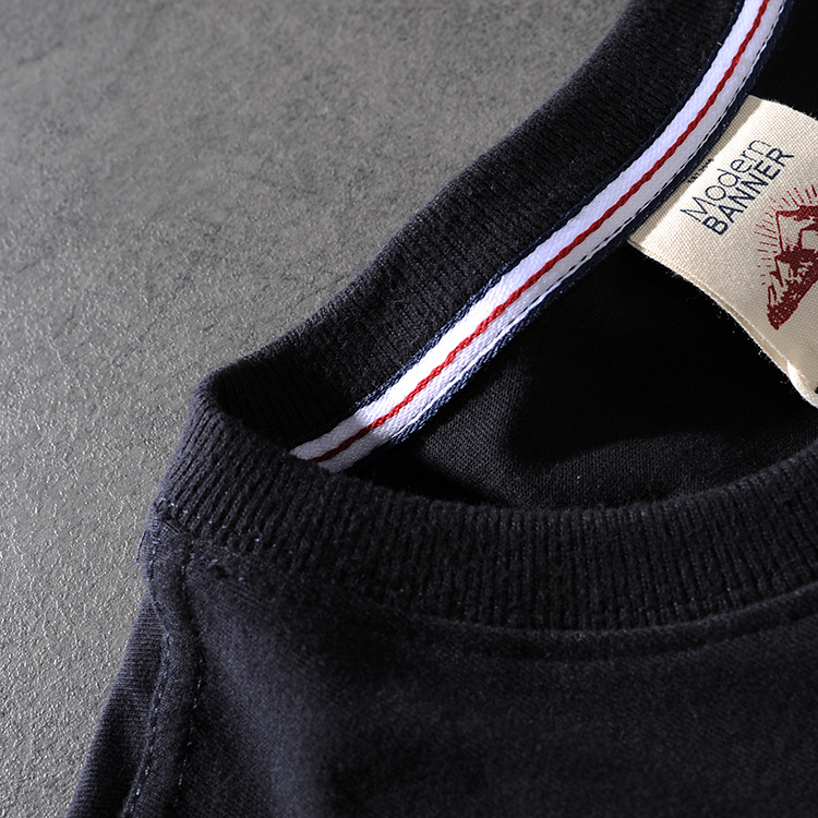Modern banner spring/summer American retro click simple water wash print men's round-neck short-sleeved T-shirt M612 30