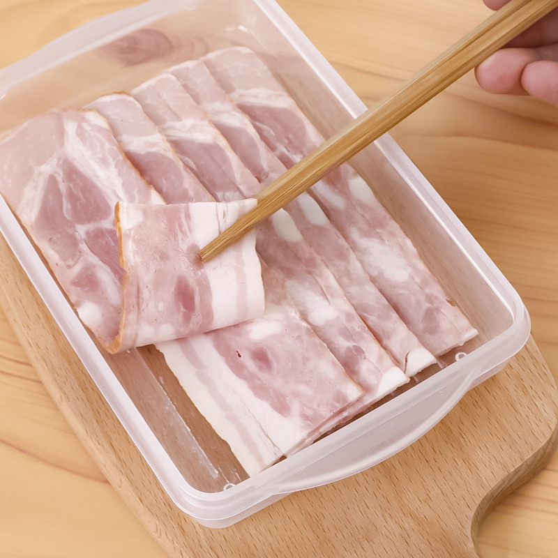 sanada日本鮮肉盒保鮮盒塑料密封盒冰箱收納盒冷凍盒長方形食品盒