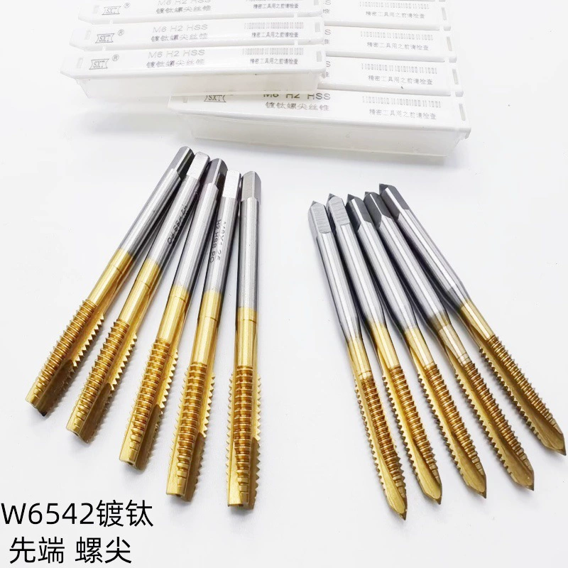 w6542 титановое покрытие, высокоскоростной стальной винт с наконечником, метчик m2m3m4m5m6m8m10-M30