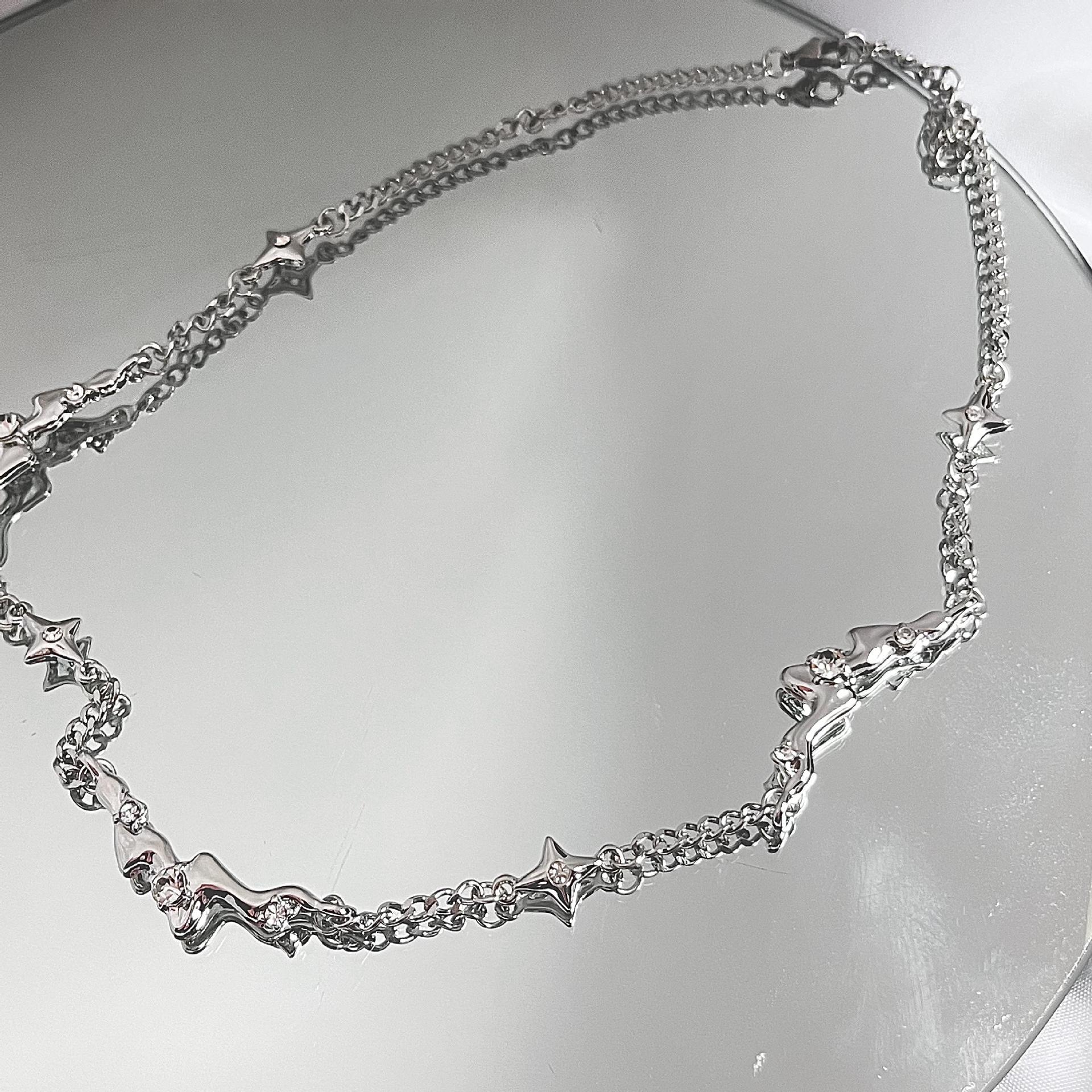 2022 New Lava Eight-Pointed Stars Stainless Steel Clavicle Chain Necklace