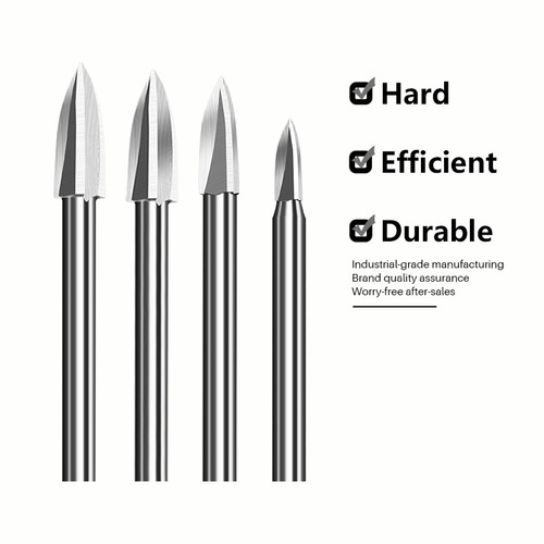 Cross-border new model wood carving drill bit 3-8mm milling cutter 3 slot white steel sharp edge woodworking tools wholesale
