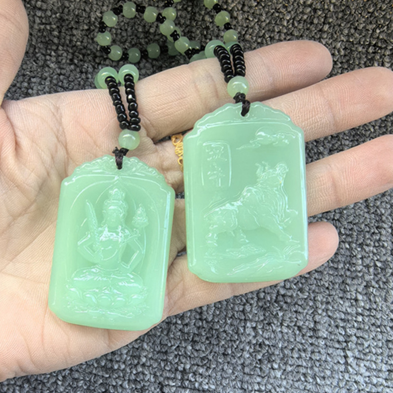 Double-sided zodiac charm [ox] - beaded chain style