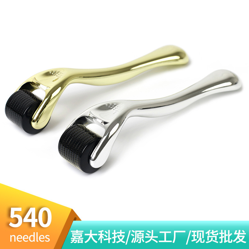 Needle Roller Factory Wholesale 540 Microneedle Roller Beauty Guide Instrument Disposable Microneedle Gold Silver Handle