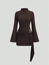 Q 45051 Knitted Texture Dress ��֯����ȹ ŷ���羳����ѷ