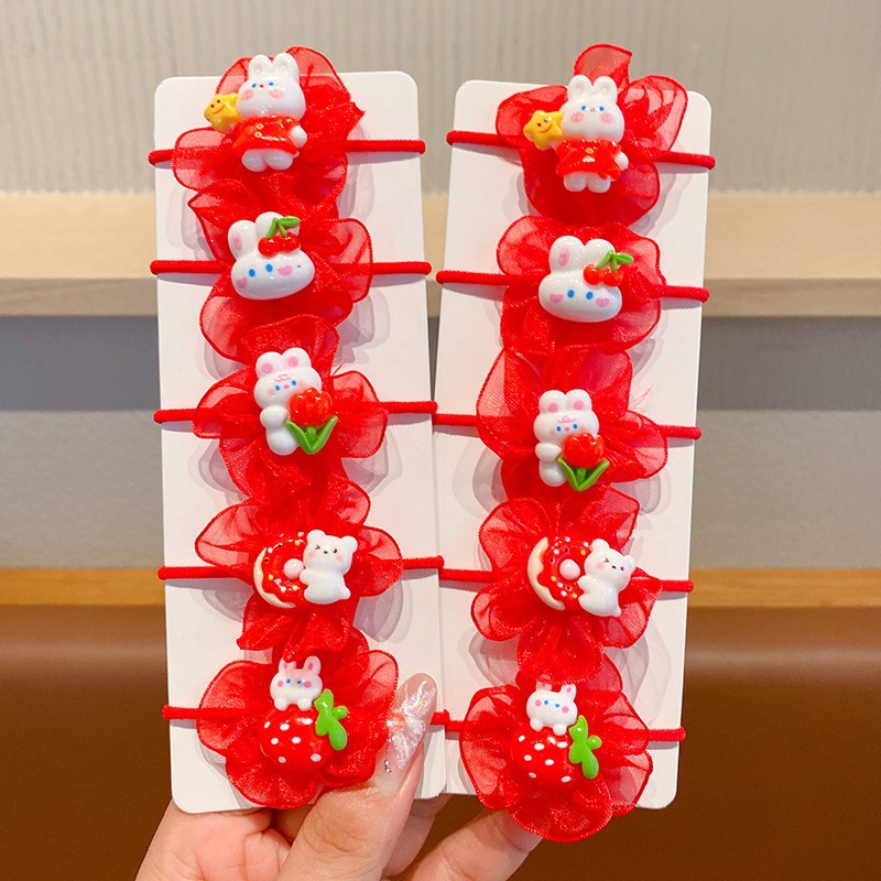 Cuerda de pelo de dibujos animados de alta elasticidad accesorios para el cabello de los niños cuerda de pelo Super lindo tocado de las niñas banda de goma corbata de bebé cabeza de bola