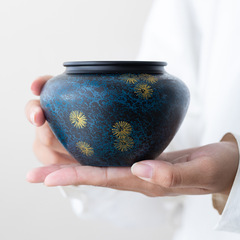 大漆の古い鉄のお茶は小さいサイズの家庭用のお茶のかすのかめの廃水のかめの高級な復古の建水のお茶のお盆の工夫の茶器の部品を洗います。