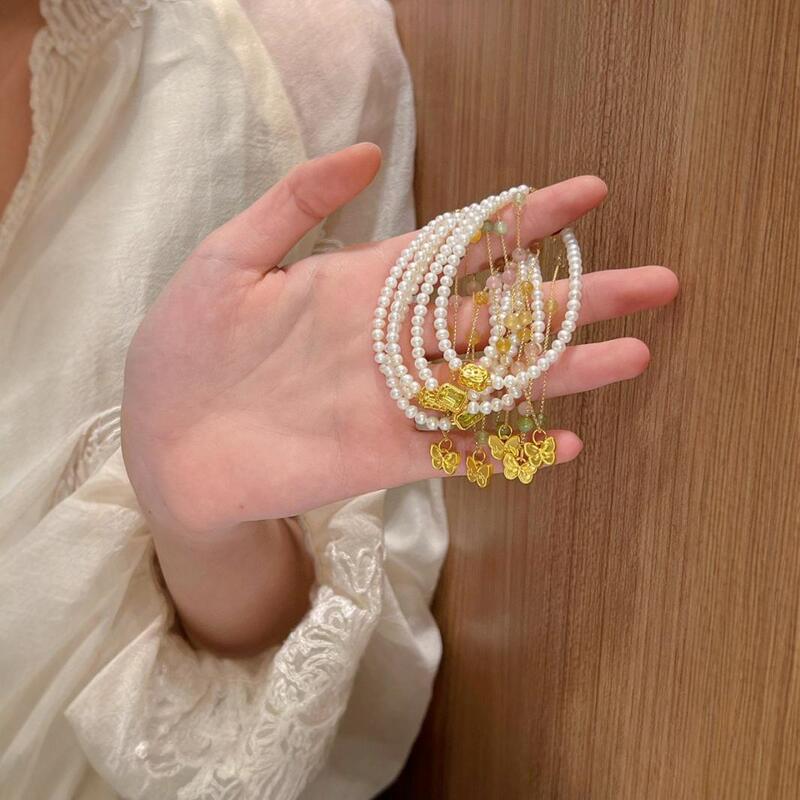 Gold Butterfly Pearl Tourmaline Bracelet Too Immortal Gold Monet Butterfly