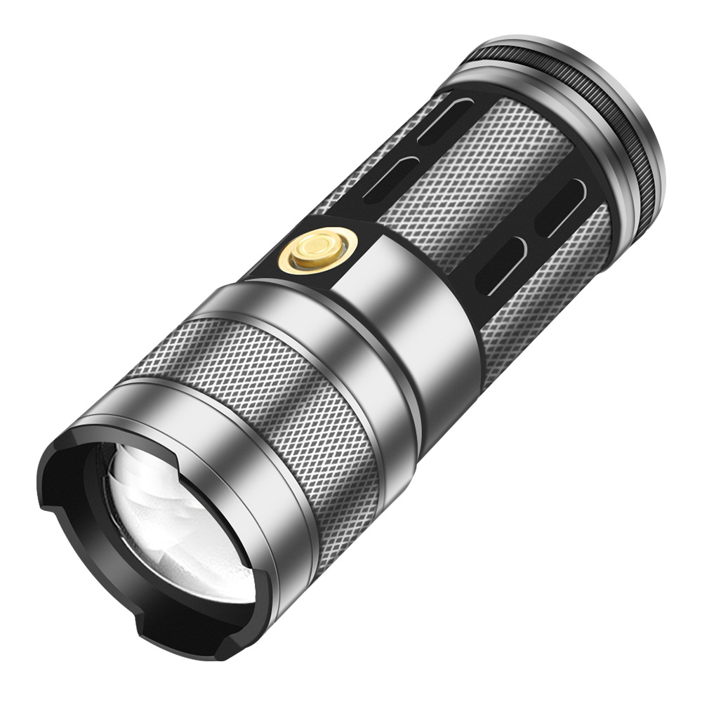 Tiktok caliente transmisión en vivo pequeño cañón de acero láser blanco Cañón de tiro largo linterna trasera cuatro fuente de luz principal luz larga Prensa