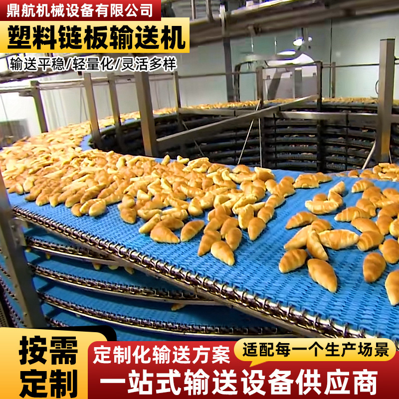 水果纸箱包裹输送机传输机面包披萨烘培食品输送带塑料链板输送机