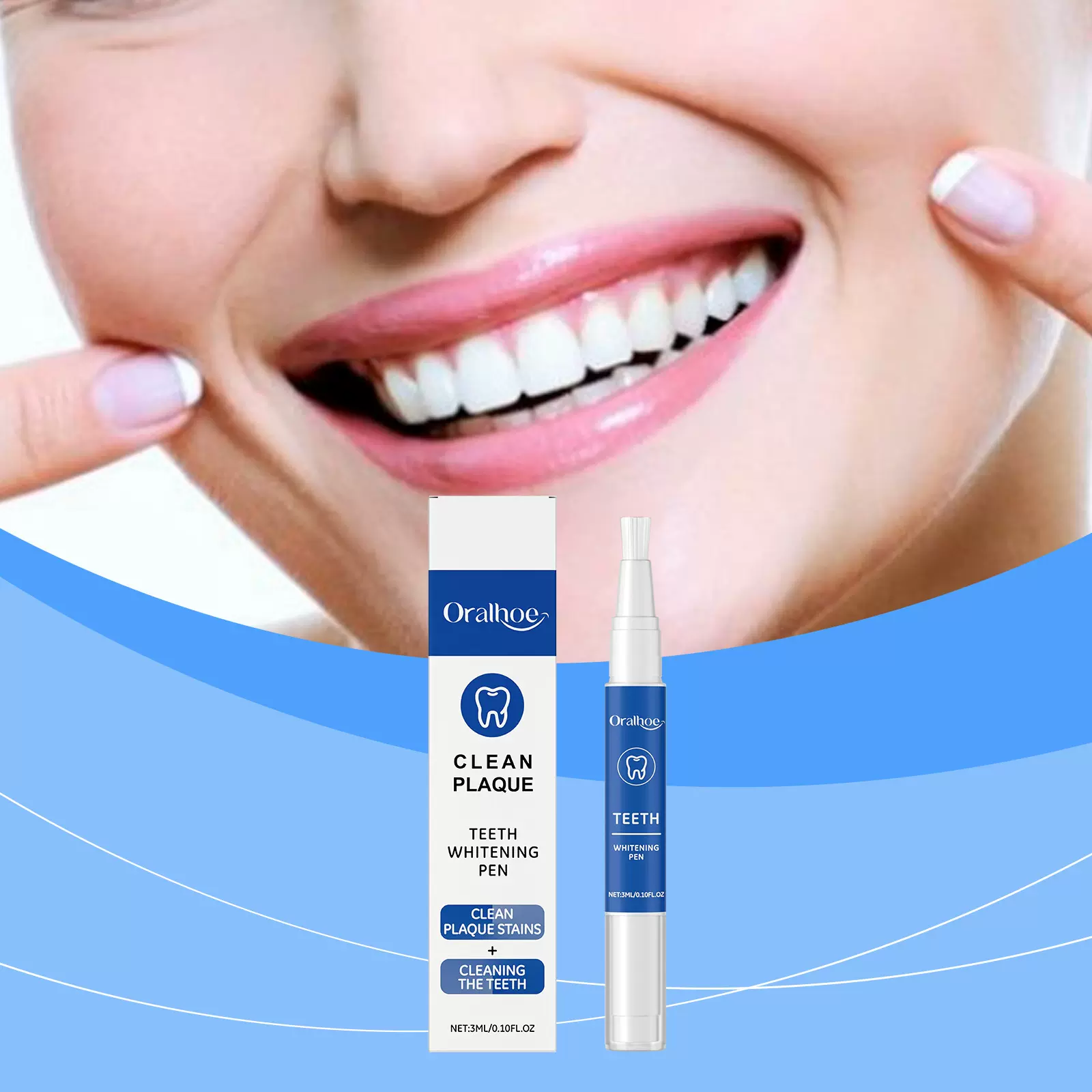 ORALHOE 牙齿清洁笔 清洁牙齿污渍牙垢自然亮泽日常美牙护理笔