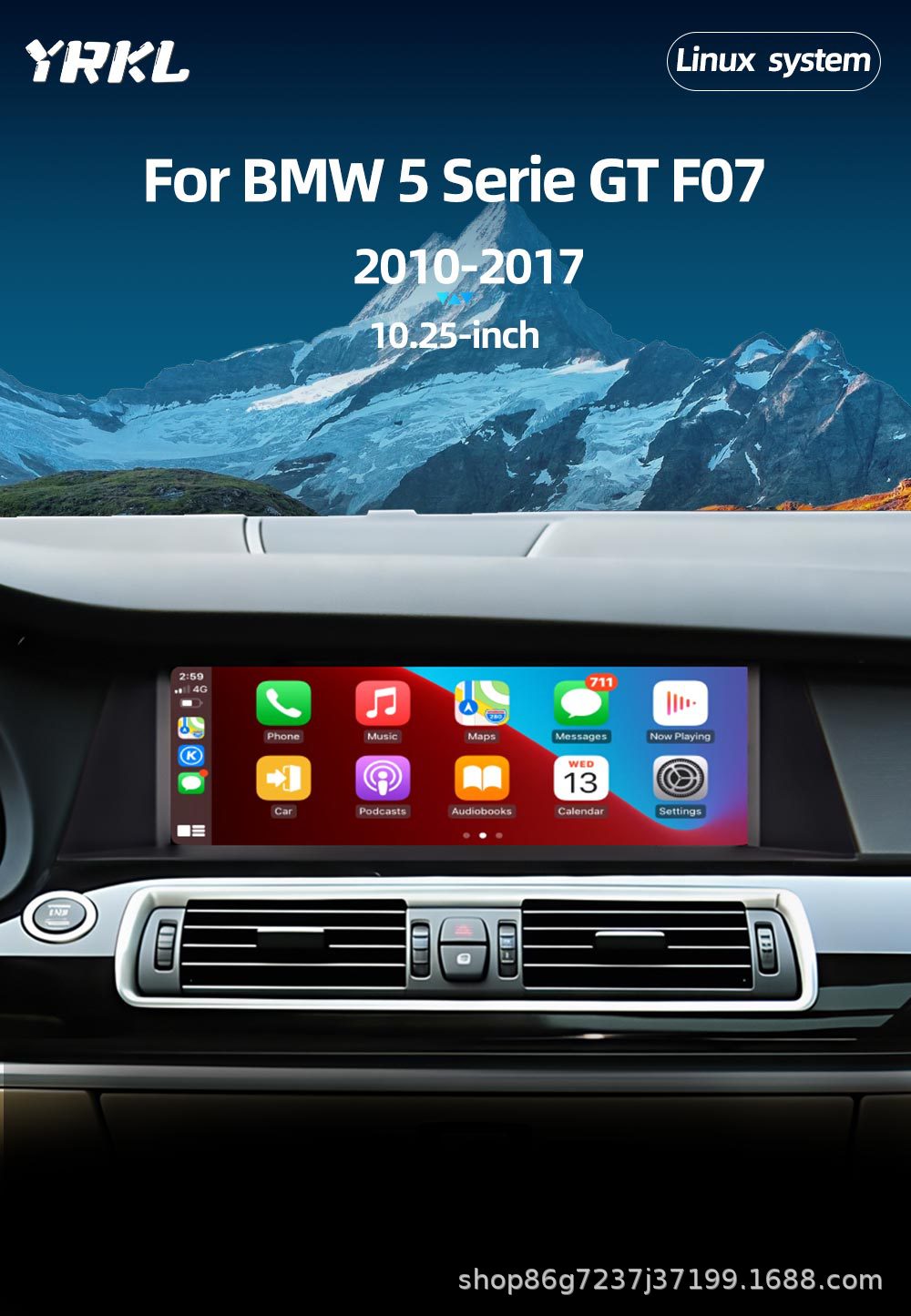 Suitable for Bmw Gt F07 10.25inch Android Car Navigation Large-Screen Central Control All-In-One Gps Car Navigation System