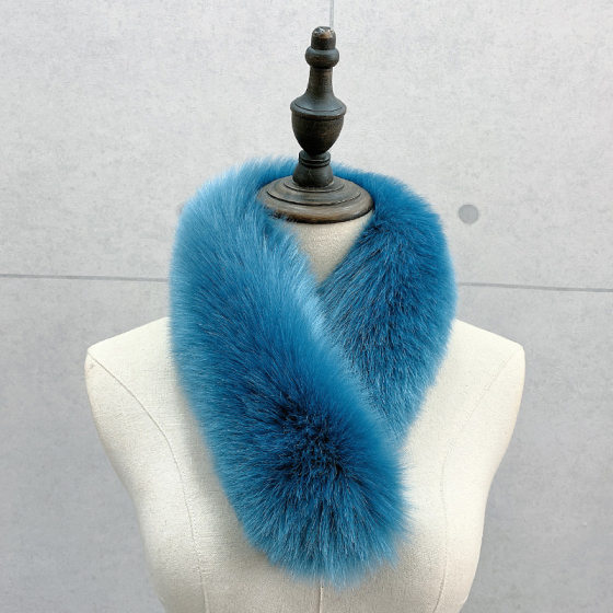 Fresh winter New pure color faux fox fur scarf fur warm scarf fur collar clip scarf fur