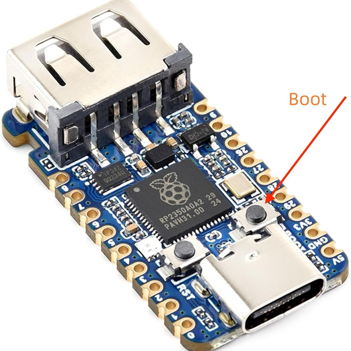 Placa de Desarrollo de Microcontrolador RP2350 USB-A para Pruebas y Aprendizaje image 6