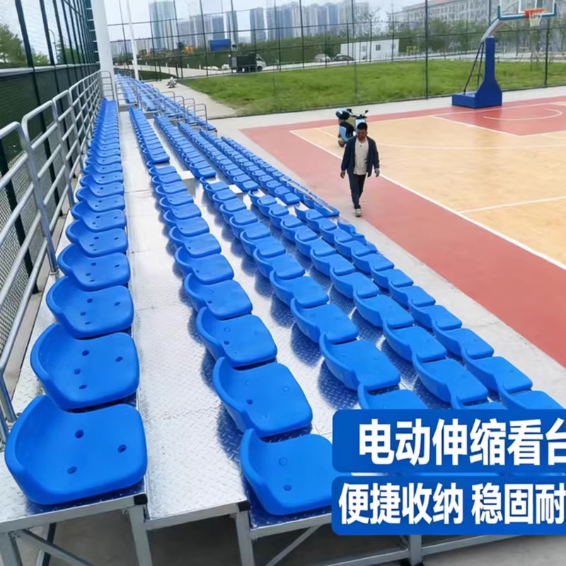 Manufacturer of retractable fixed manual and electric indoor and outdoor bleachers for football and basketball stadiums, movable stands