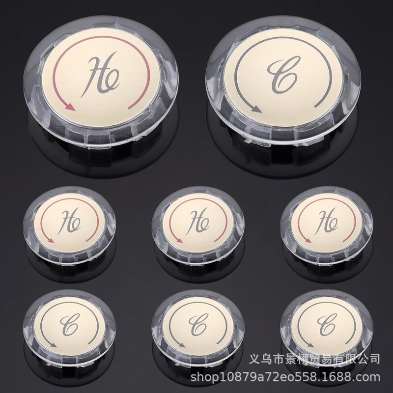 Handle label sticker replacement parts, caps and accessories compatible with Delta/LDR/Delex dual-handle faucets Handle label sticker replacement parts, caps and accessories compatible with Delta/LDR/Delex dual-handle faucets
