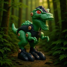 跨境专供亚马逊热销拆装恐龙拼拆装恐DIY螺丝螺母组合电动钻霸王