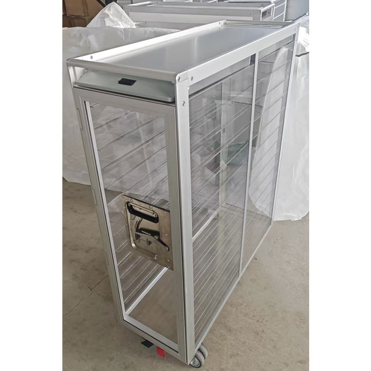 Aviation Dining Cart Transparent Acrylic Trolley Home Organizing Storage Cabinet Hotel Shopping Mall Catering Mobile Decorative Cabinet
