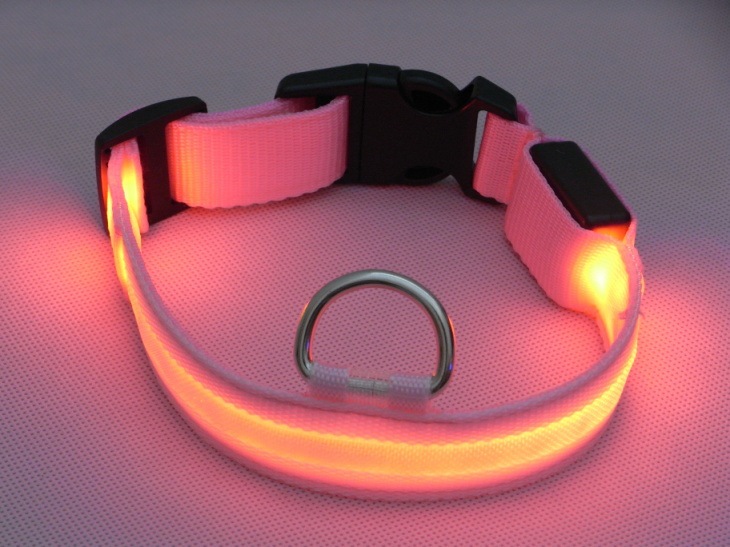 丝网款 LED发光狗项圈 牵引带 狗拉带 狗绳子发光宠物带