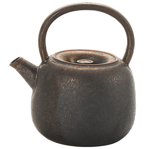 Gilt rough pottery warm tea stove ceramic teapot old rock mud candle warm tea heating base tea warmer teapot set