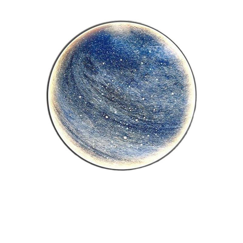 Luna moderna lujosa redonda iluminante fondo planetario pared decoración pintura de dormitorio sala de estar sofá porche colgar mural