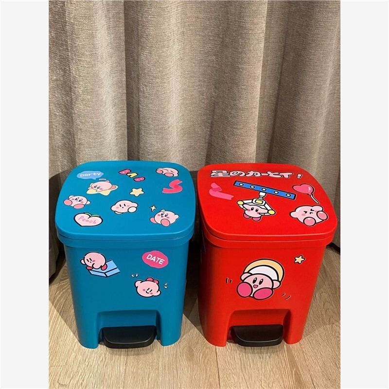 Kirby Trash Can Living Room Pedal Mcdonald's Cute Creative Decoration Bedroom Home Kitchen Storage Paper Basket