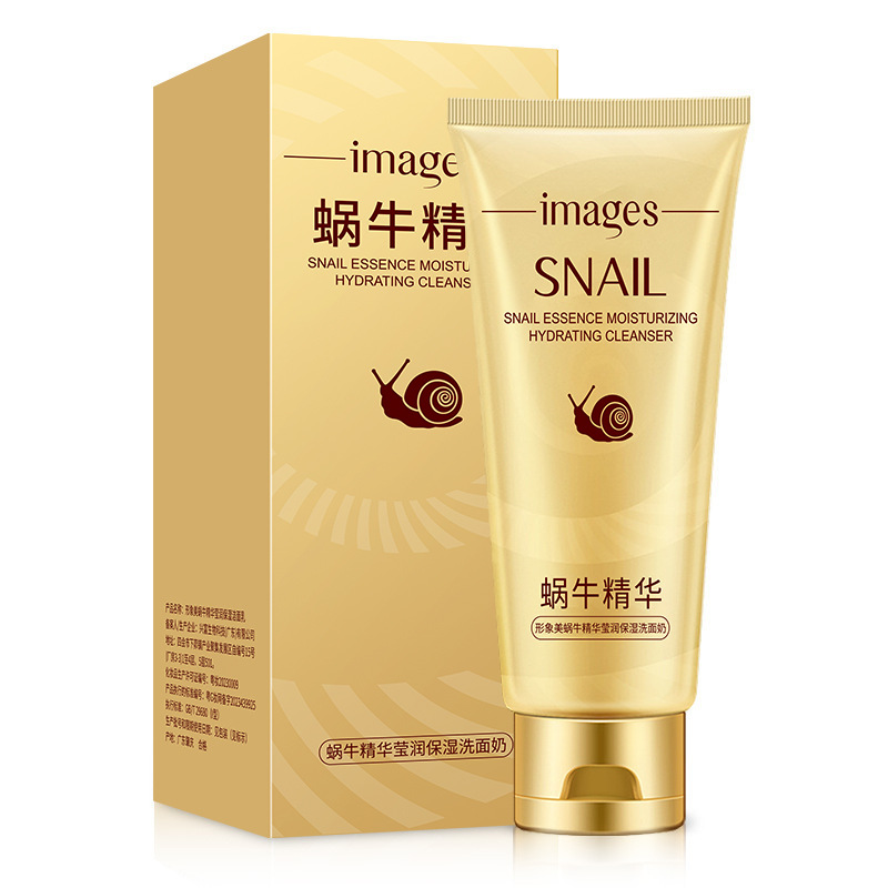 Imagen belleza Caracol esencia hidratante limpiador facial espuma densa limpieza profunda piel limpiador facial al por mayor