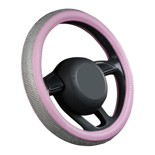 Wholesale New Car Steering Wheel Cover Cross-border Summer Cute Women's Diamond Embedded Steering Wheel Cover Full Diamond White Diamond Steering Wheel Cover