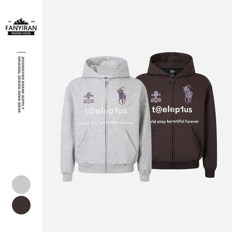 Taeleplus American Trendy Design Polo Embroidered Loose Hooded Jacket Unisex Sweatshirt Hoodie Tp519 Taeleplus American Trendy Design Polo Embroidered Loose Hooded Jacket Unisex Sweatshirt Hoodie Tp519