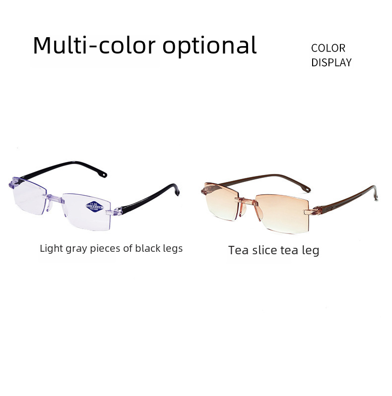 Nové diamantové antimodré brýle s dvojitým světlem presbyopické brýle Bezrámové integrované brýle pro presbyopii s vysokým rozlišením pro dvojí použití na dálku a na blízko_voghion.com