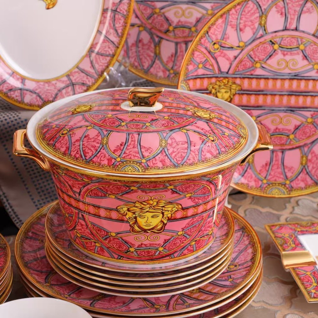 Ceramic tableware, set, gift box, European style, light luxury style