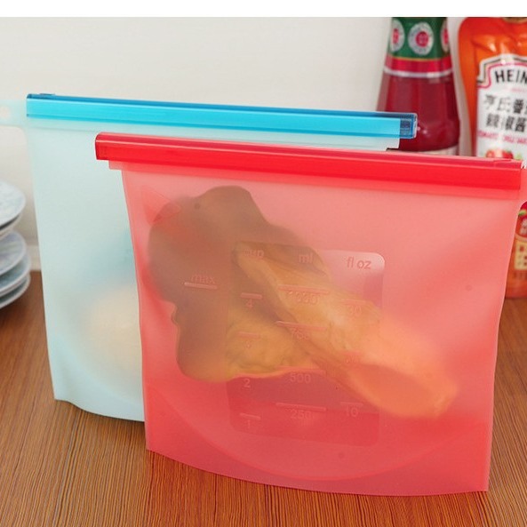 热销硅胶保鲜袋 食品级自封袋冰箱密封袋 源头厂家硅胶保鲜袋批发