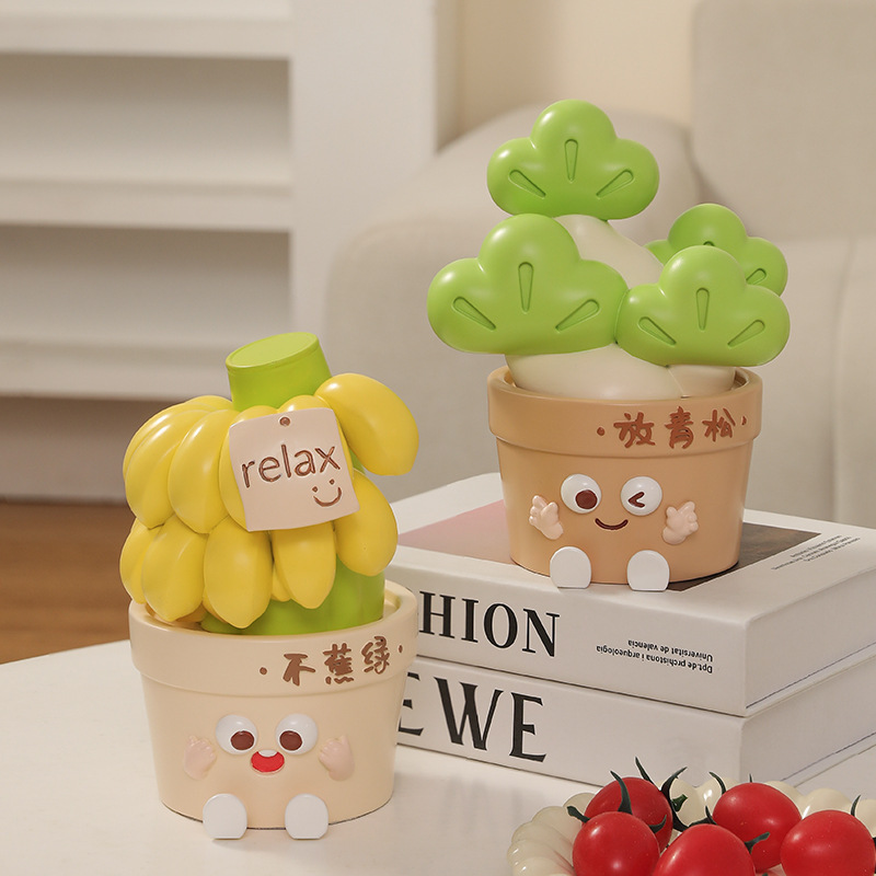 不焦虑可爱手工摆件高级感礼物玄关树脂工艺品新款桌面装饰女|undefined