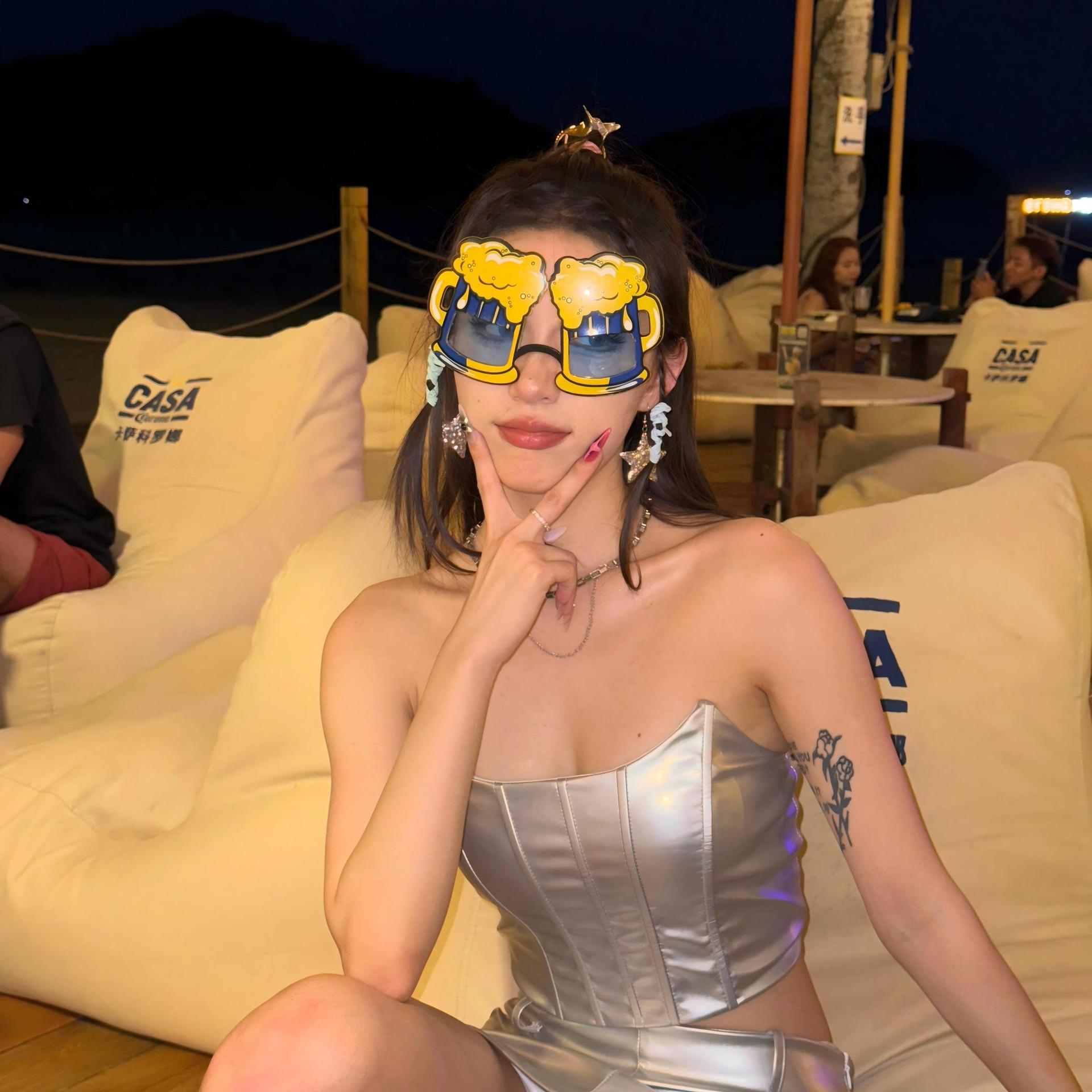 Gafas de Fiesta con Temática Hawaiana, ABS, Divertido, Decorativo, para Fiestas en la Playa y Festivales de Música