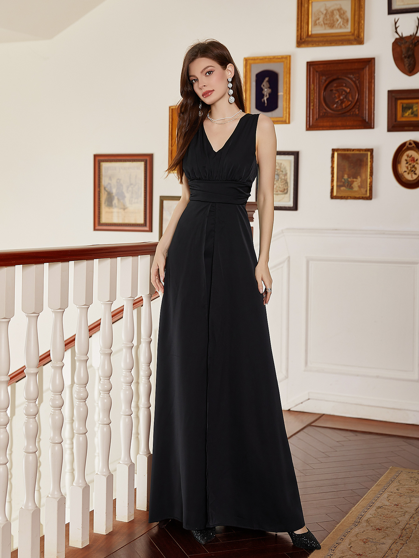 2025 temperamento noble black junkie lujo ligero vestido de fiesta vestido de cumpleaños vestido de cena