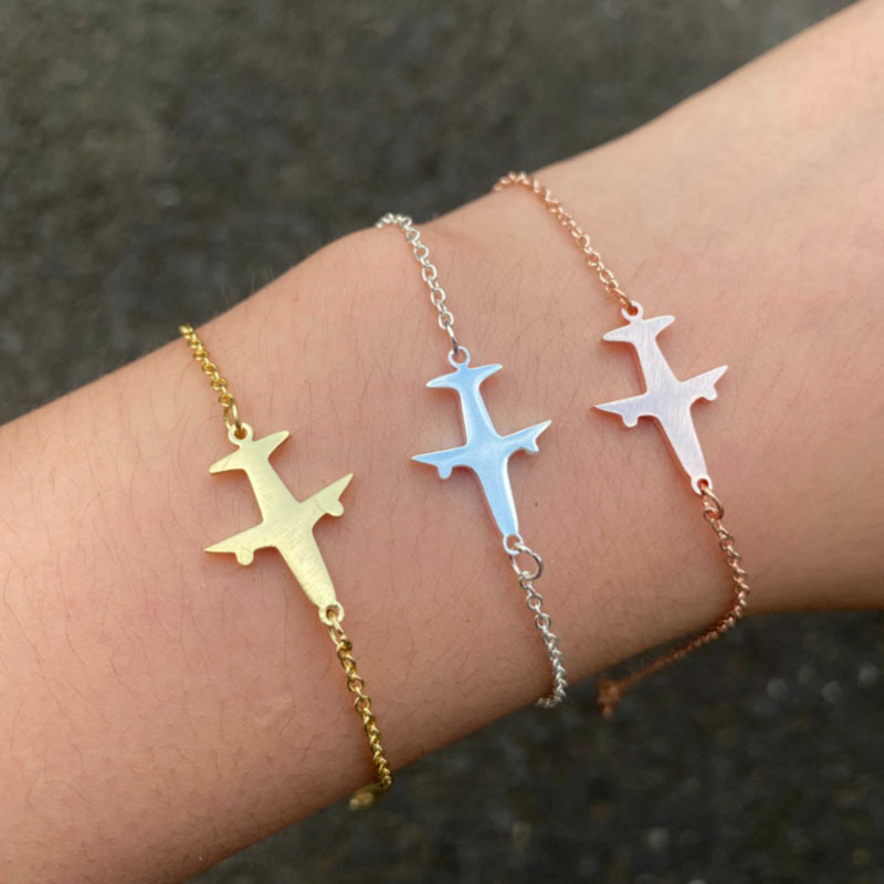 Europe and the United States cross-border new couple bracelet ins women's simple personality small fresh men's and women's aircraft hand jewelry wholesale