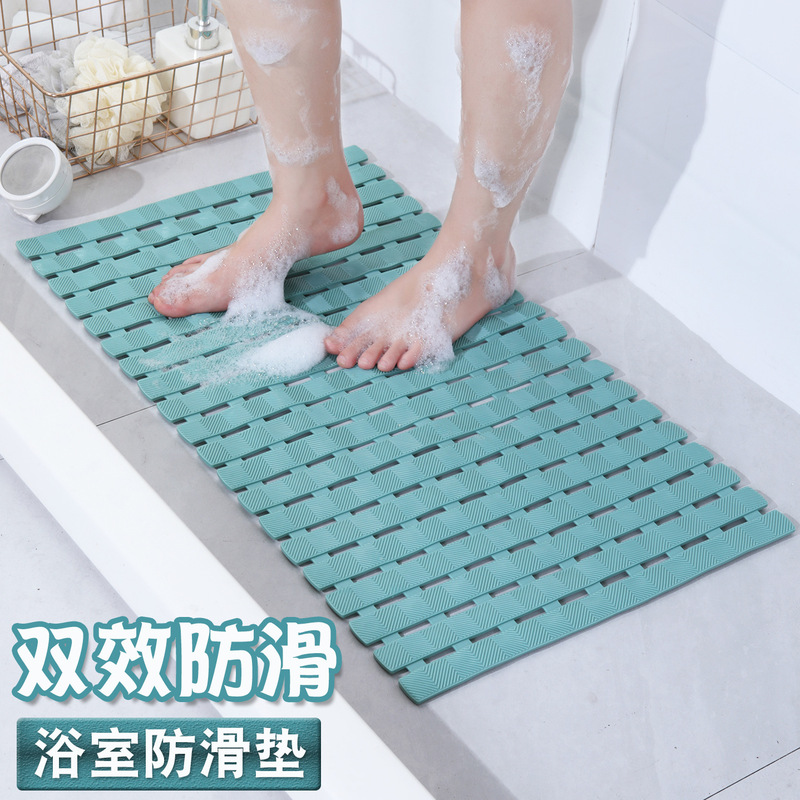 Bathroom Anti-Slip Mat, Toilet Shower Room Pvc Anti-Fall Foot Mat, Bathtub Massage Bath Mat, Striped Mat