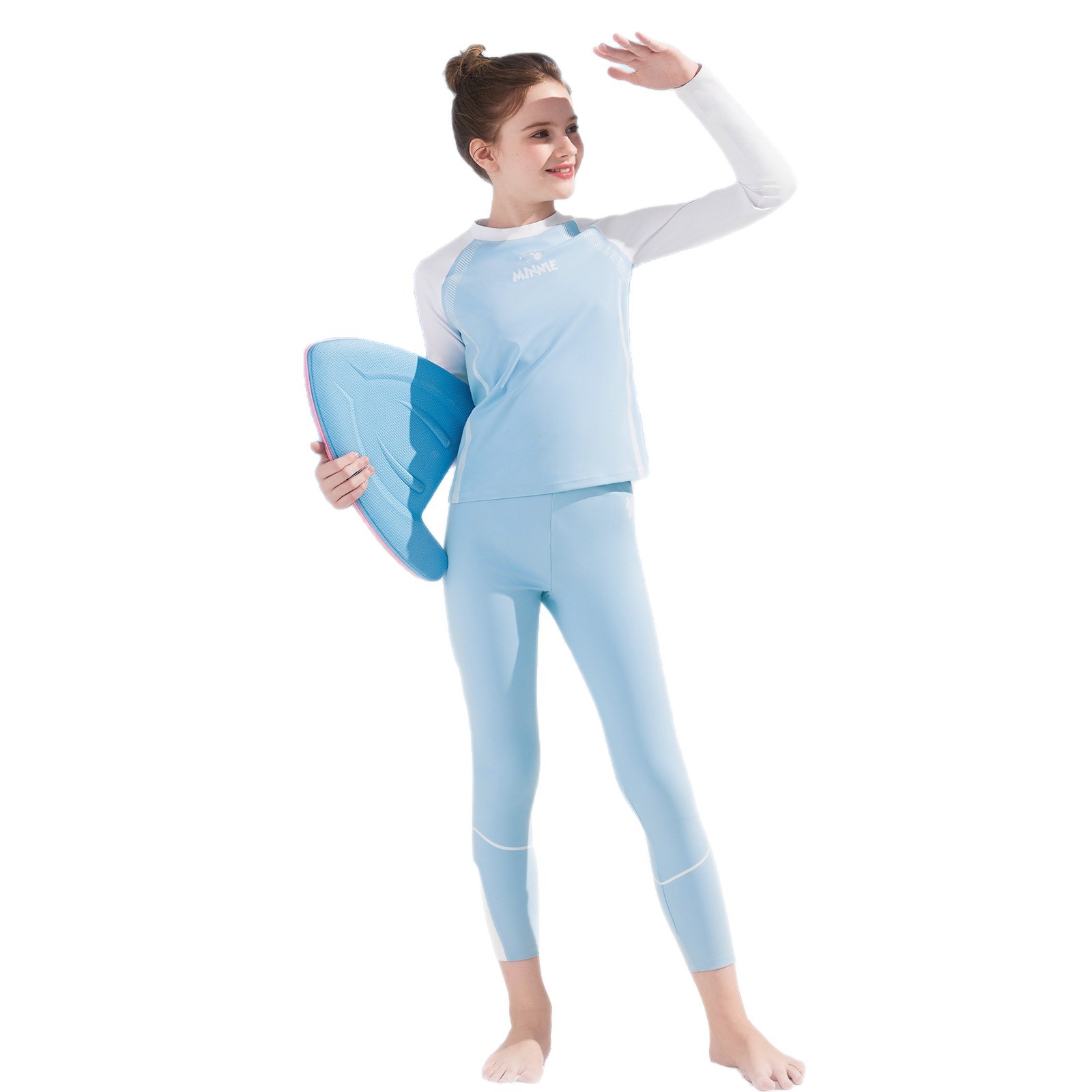 Traje de Baño de Una Pieza Tipo Falda para Niñas de Poliéster Alta Elasticidad para Playa y Natación image 6