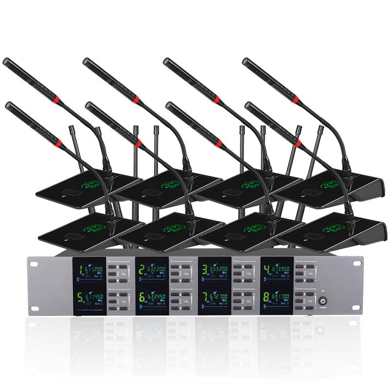 欧诺声5880UG-08一拖八U段无线会议可选配手持腰包 彩屏系列150米