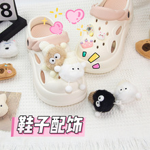 卡他毛绒小怪兽鞋扣儿童装服饰鞋子配饰发夹包包挂件衣袜辅料批发