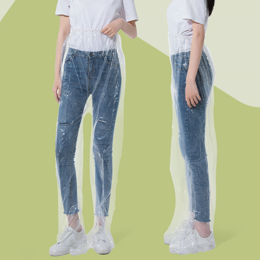 (2개) 발 포장 일회용 비 바지 낮은 반몸 비 신발 신발 커버 비오는 날 전기 자동차 방수 비옷 방비 바지