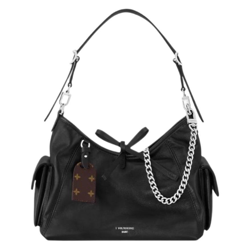 ファッション黒侍レディーストートバッグTote斜めがけバッグバケツ鞄脇下鞄カバンCarryall Cargo