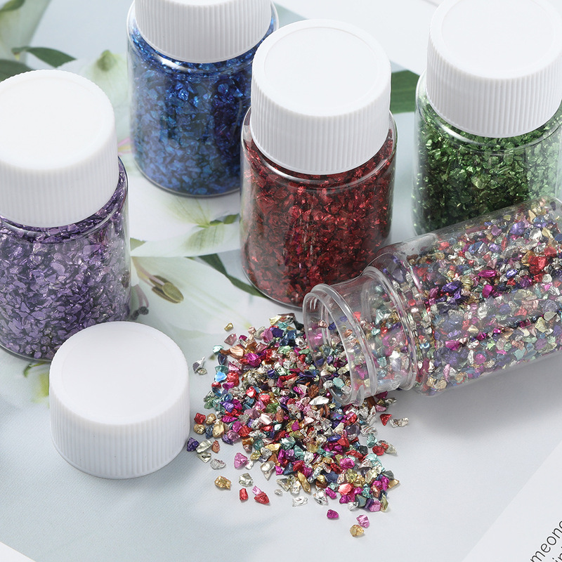 12 color metal color gravel DIY crystal drop glue jewelry accessories color gravel filling material 12 color metal color gravel DIY crystal drop glue jewelry accessories color gravel filling material